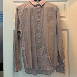 Men’s red white and blue button down